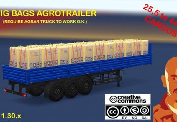 Big Bags Agrotrailerверсия 1.0 для Euro Truck Simulator 2 (v1.28.x, 1.30.x)