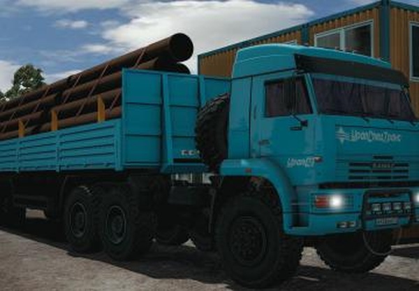 Скины «Урал Спец Транс» для КАМАЗ-4326/43118/6350/65221v1.0 для Euro Truck Simulator 2 (v1.28.x, 1.32.x)