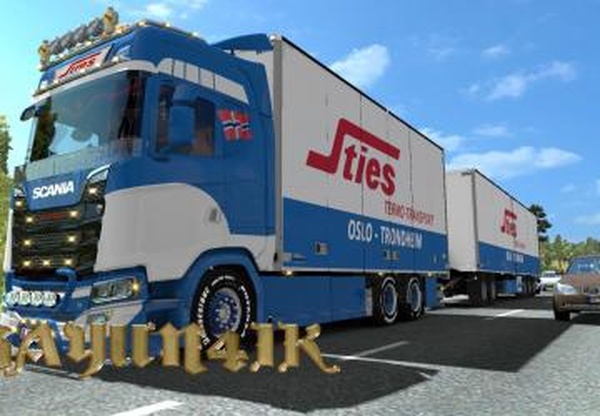 Скин Sties для  Scania S 2016 SCS и тандемаv1.0 для Euro Truck Simulator 2 (v1.28.x, 1.30.x)