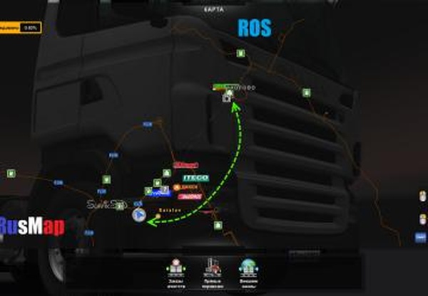 Ж/д сообщение Просторы - RusMapверсия 1.0 для Euro Truck Simulator 2 (v1.30.x)