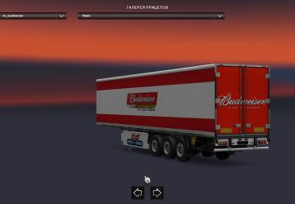 Trailers Pack «Budweiser»версия 1.0 для Euro Truck Simulator 2 (v1.28.x, 1.30.x)