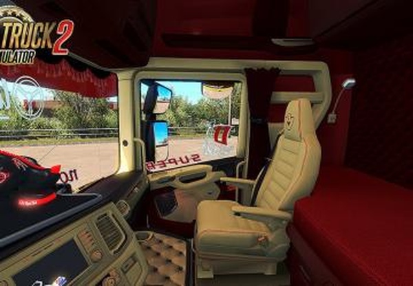 Scania S 2016 SCS Red & Beige Interior (In & Outside)v1.0 для Euro Truck Simulator 2 (v1.30.x)
