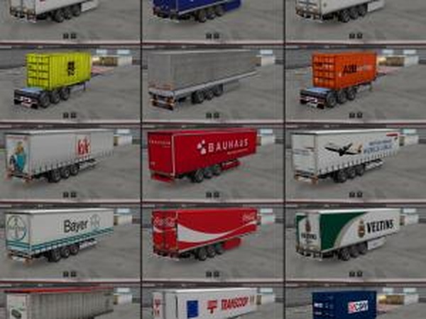 Большой пак скинов для прицепов и грузовиков «Mega Combo Pack»v6.0 для Euro Truck Simulator 2 (v1.28.x, 1.30.x)
