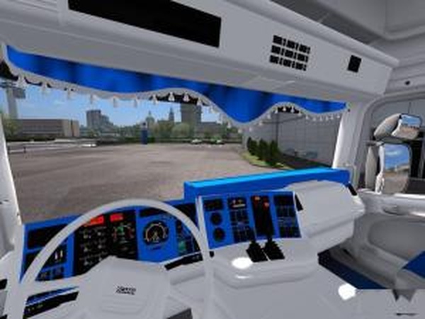 Scania RJL 4 Series CMI White Blue Interiorv1.0 для Euro Truck Simulator 2 (v1.27.x, - 1.35.x)