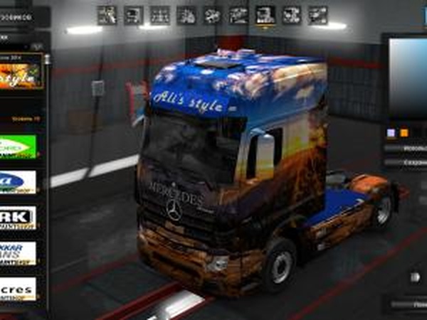 Скин SunShine для Mersedes Actros MP4версия 1.0 для Euro Truck Simulator 2 (v1.28.x, 1.30.x)