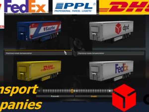 Пак скинов «Transport companies»версия 1.0 для Euro Truck Simulator 2 (v1.28.x, 1.30.x)