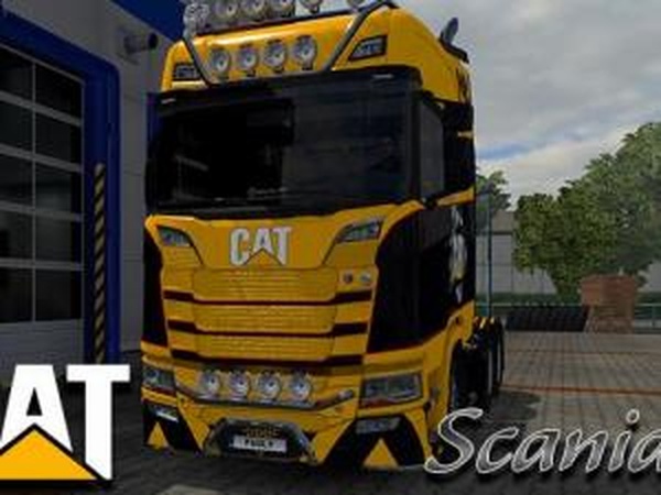 Скин «CAT» для Scania S Next Genверсия 1.0 для Euro Truck Simulator 2 (v1.30.х)