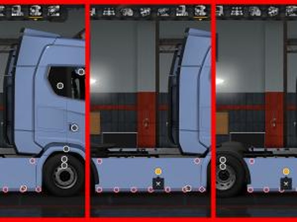 Боковые юбки для Scania 2016 S и Rверсия 1.0 для Euro Truck Simulator 2 (v1.30.x)