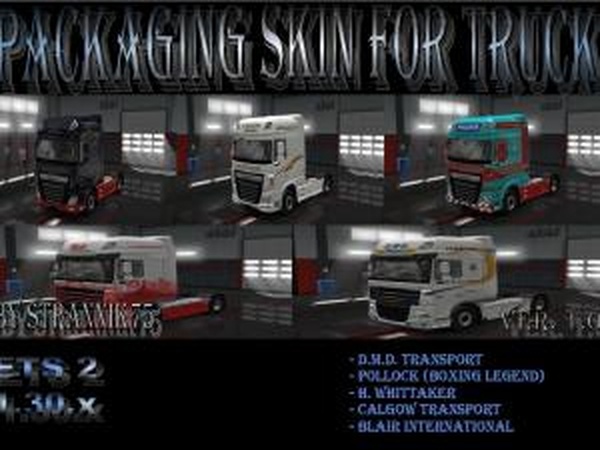 Пак скинов для DAF XFверсия 1.0 для Euro Truck Simulator 2 (v1.30.x)