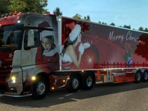 Пак скинов и прицепов на новогоднюю тематикуv11.01.18 для Euro Truck Simulator 2 (v1.28.x, 1.30.x)