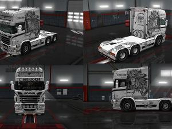 Скин Cherokee для Scania RS by RJLверсия 5.5 для Euro Truck Simulator 2 (v1.28.x, 1.30.x)