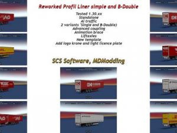 Reworked Profi Liner Single and B-Doublev1.2 для Euro Truck Simulator 2 (v1.28.x, 1.30.x)