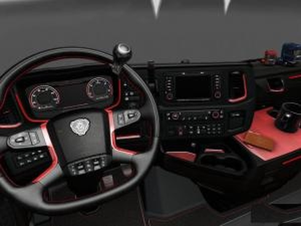 Scania S Red Line Interiorверсия 1.0 для Euro Truck Simulator 2 (v1.28.x, 1.30.x)