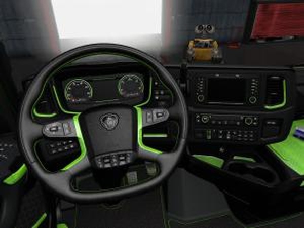 Scania 2016 Interior Limeверсия 1.0 для Euro Truck Simulator 2 (v1.28.x, 1.30.x)