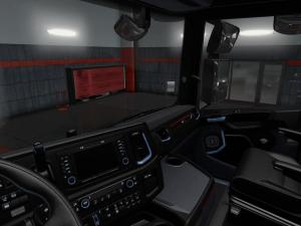 Scania S 2016 Interior (REDBLUE)версия 1.0 для Euro Truck Simulator 2 (v1.30.x, - 1.41.x)