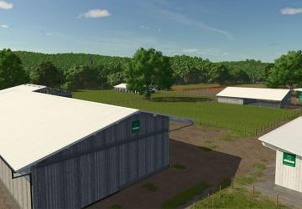 White Roof Buildings Pack 2версия 1.0.0.1 для Farming Simulator 2025