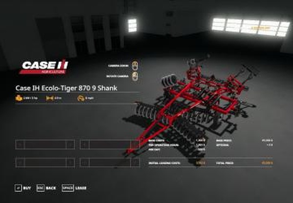 Case IH Ecolo-Tiger 870 9 Shank 20 meterv1.0.0.0 для Farming Simulator 2019 (v1.3.х)