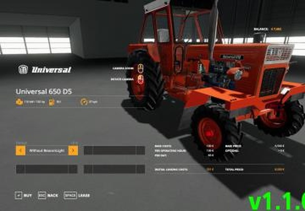 UNIVERSAL 650 D5версия 1.1 для Farming Simulator 2019 (v1.3.0.1)