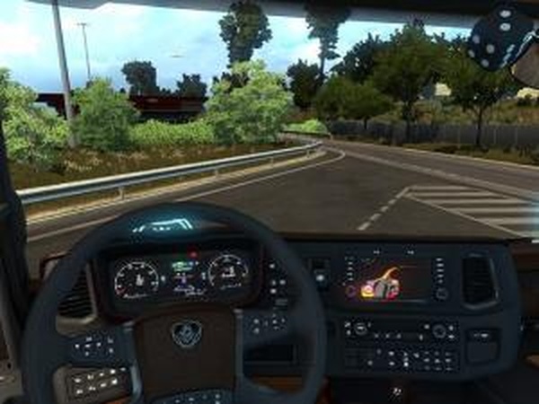 Интерьер для Scania R и S (Black / Brown)v1.0 для Euro Truck Simulator 2 (v1.30.x)