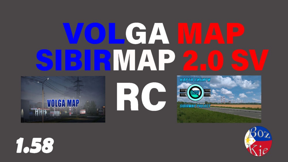 МОД Volga Map – SibirMap SV RC v1.1 ДЛЯ EURO TRUCK SIMULATOR 2