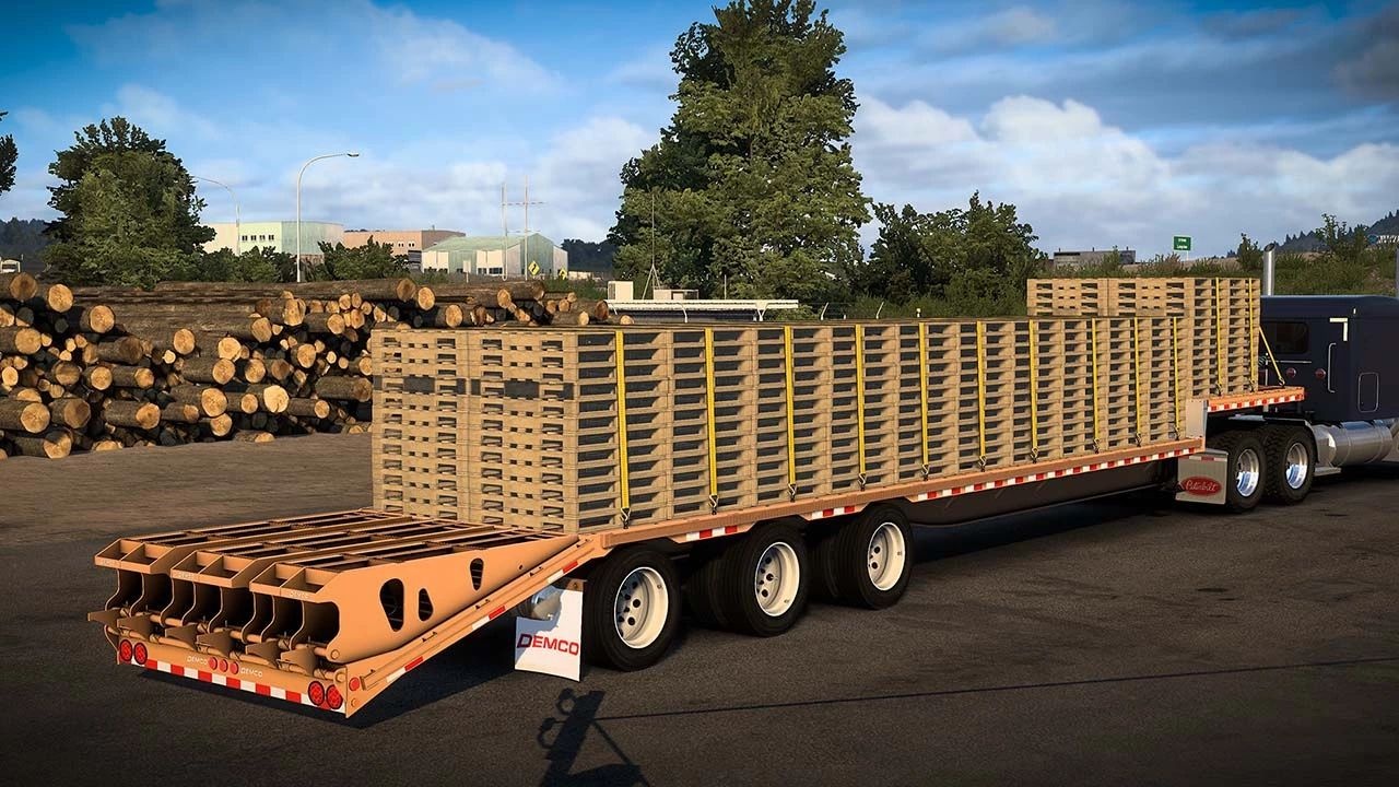 МОД DEMCO Drop Deck Trailer v1.2 ДЛЯ AMERICAN TRUCK SIMULATOR