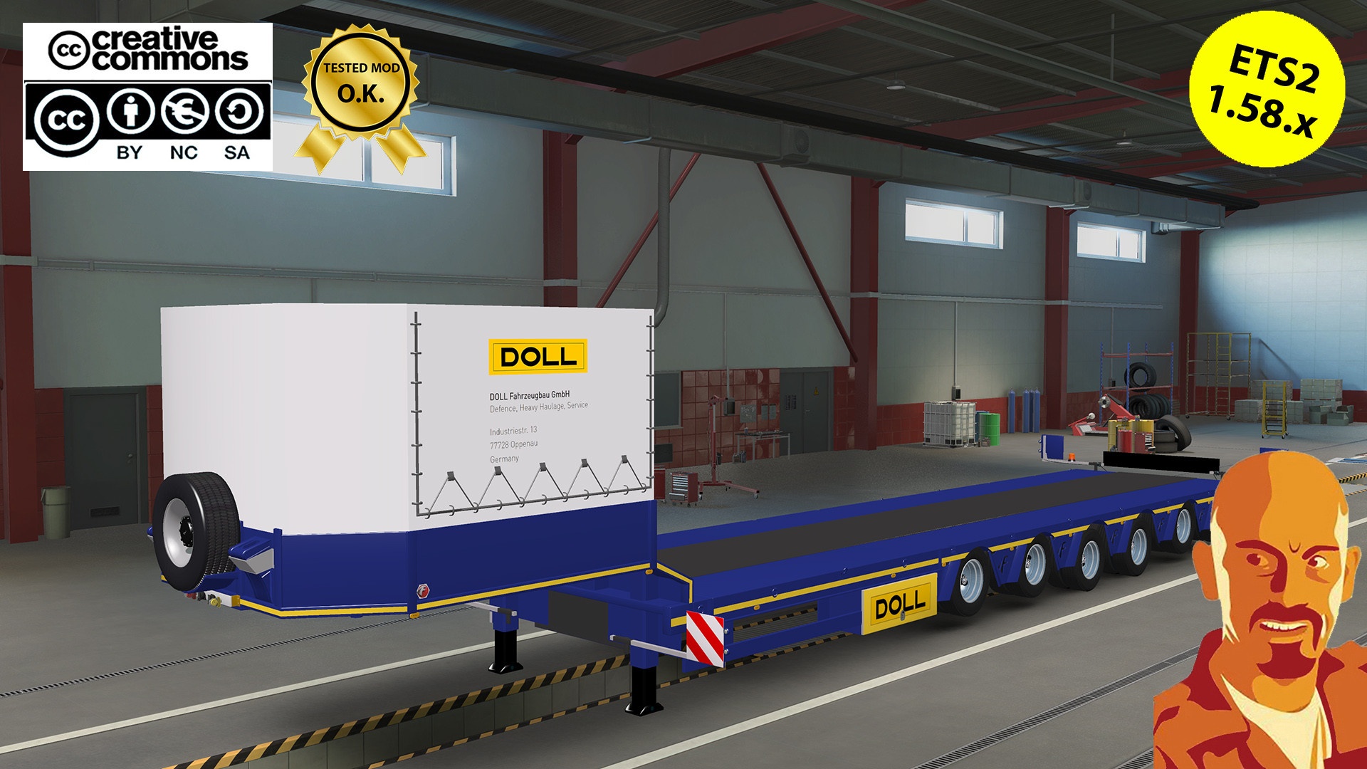 МОД Doll Special Transport Trailer v4.0 ДЛЯ EURO TRUCK SIMULATOR 2