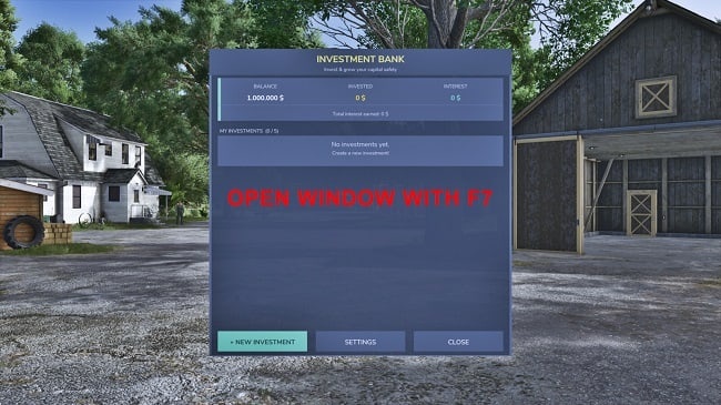 МОД Bank Investment System FS25 v1.0.0.0 (1.16.x) ДЛЯ FARMING SIMULATOR 2025