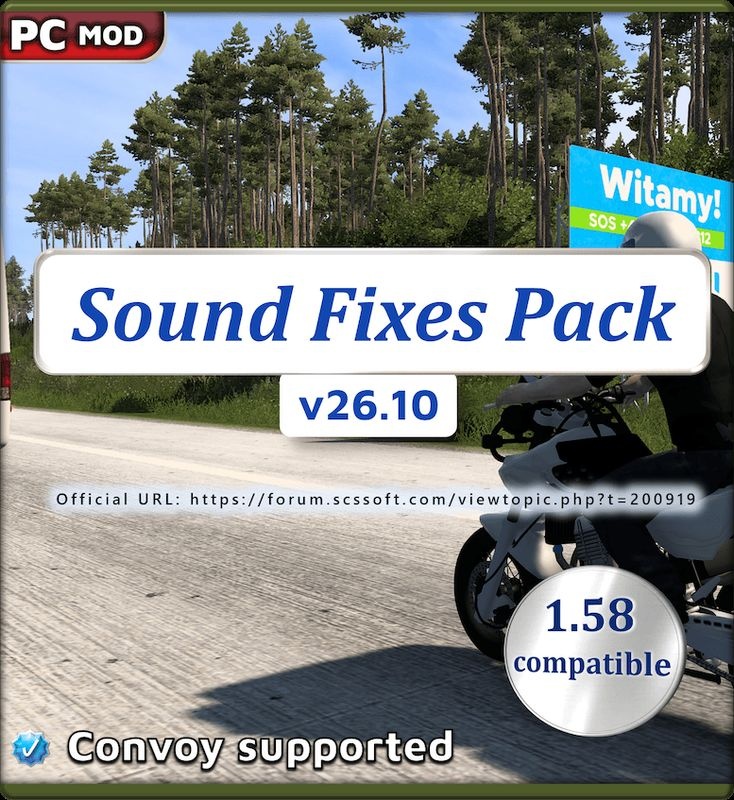 МОД Sound Fixes Pack v26.10.1 ДЛЯ EURO TRUCK SIMULATOR 2