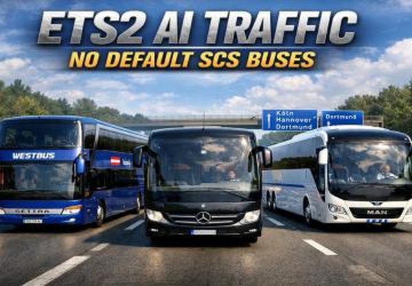 Мод AI Traffic No Default SCS Buses версия 1.1 для Euro Truck Simulator 2 (v1.59.x)