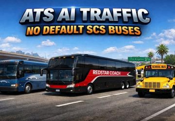 Мод AI Traffic No Default SCS Buses версия 1.1 для American Truck Simulator (v1.59.x)