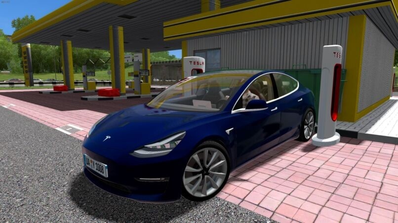 Мод Tesla Supercharger (1.5.9.2) для City Car Driving