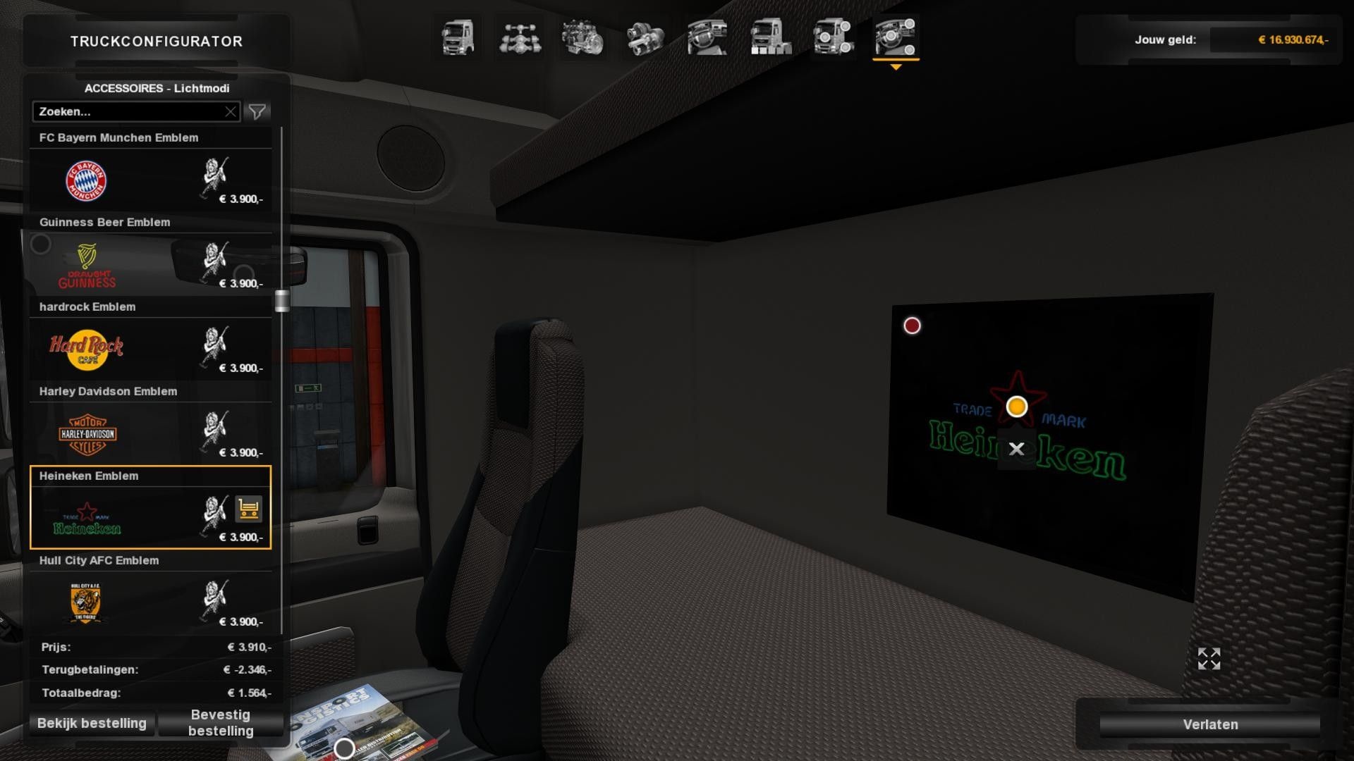 МОД Interior Light Emblems v26.06 ДЛЯ EURO TRUCK SIMULATOR 2