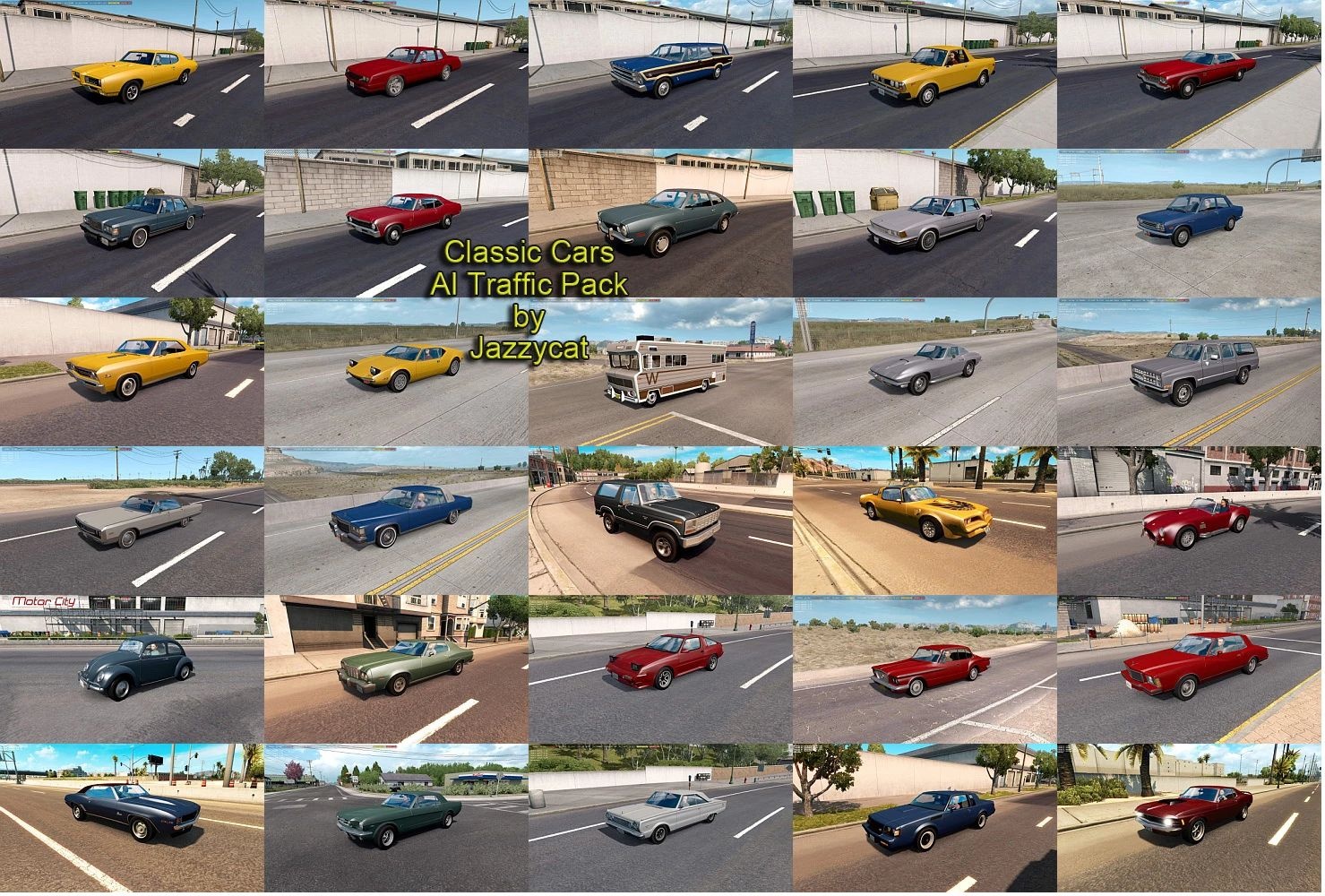 МОД Classic Cars AI Traffic Pack v9.0.13 ДЛЯ AMERICAN TRUCK SIMULATOR