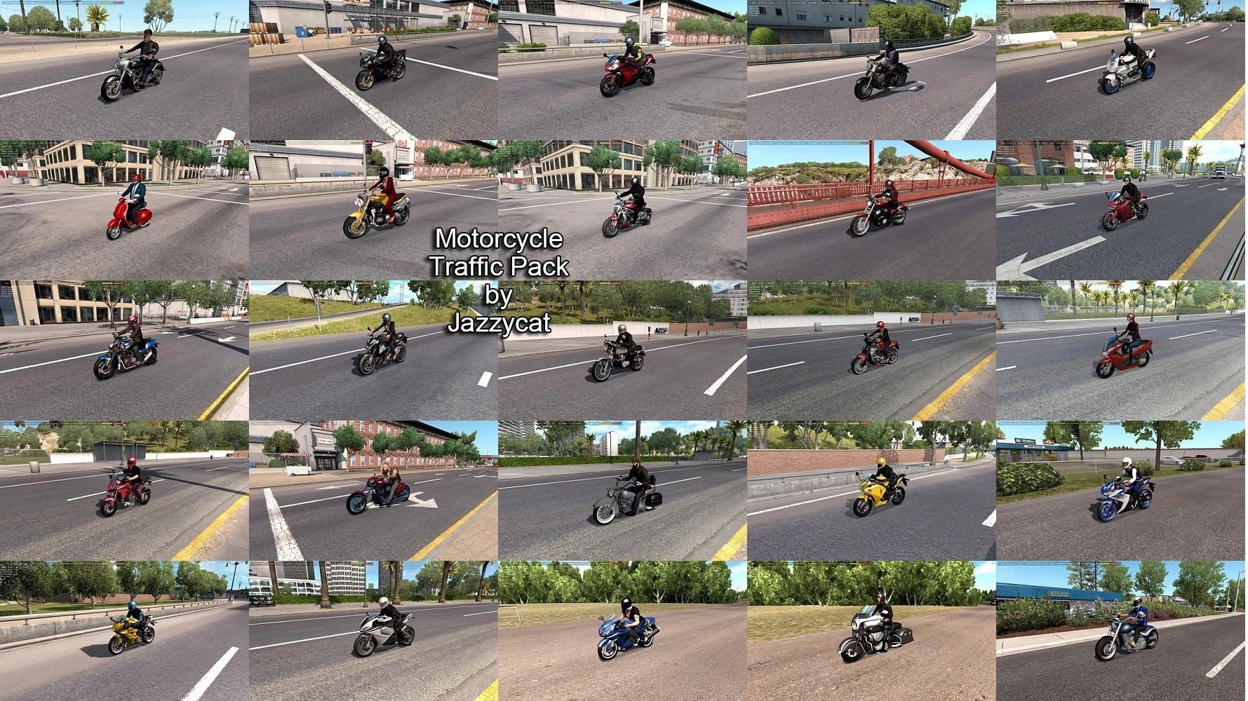 МОД Motorcycle Traffic Pack v6.5.14 ДЛЯ AMERICAN TRUCK SIMULATOR