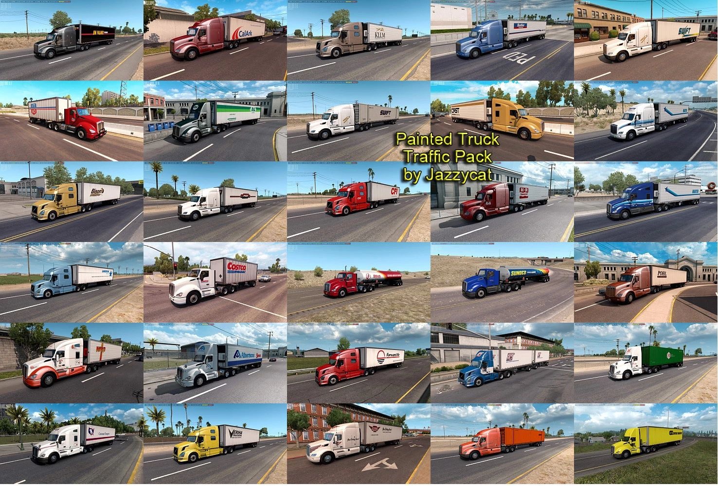 МОД Painted Truck Traffic Pack v6.1.16 ДЛЯ AMERICAN TRUCK SIMULATOR