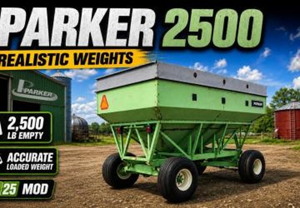 Мод Parker 2500 gravity wagon (weight correction) v1.0.0.0 для Farming Simulator 2025