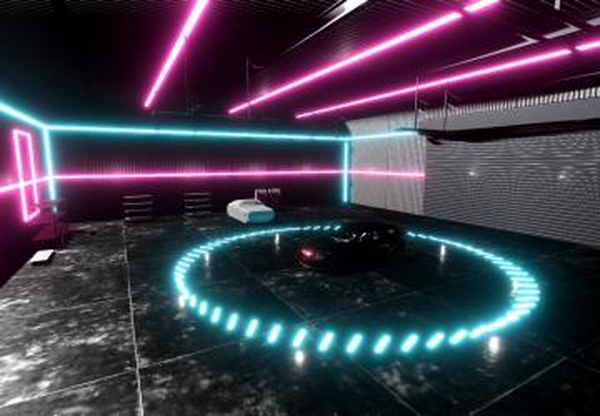 Cente Stage (Neon Showroom) версия 1.0 для BeamNG.drive (v0.39.x)