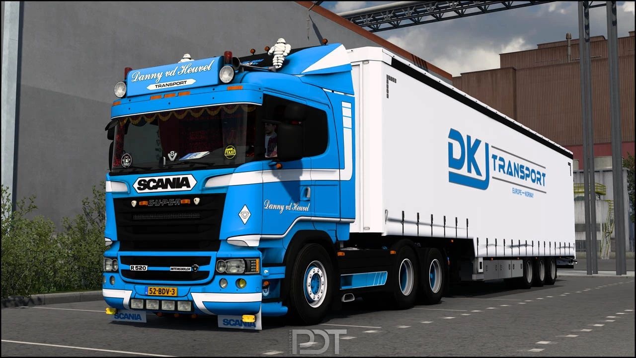 МОД Scania R520 + Trailer "Danny vd Heuvel" v11 ДЛЯ EURO TRUCK SIMULATOR 2