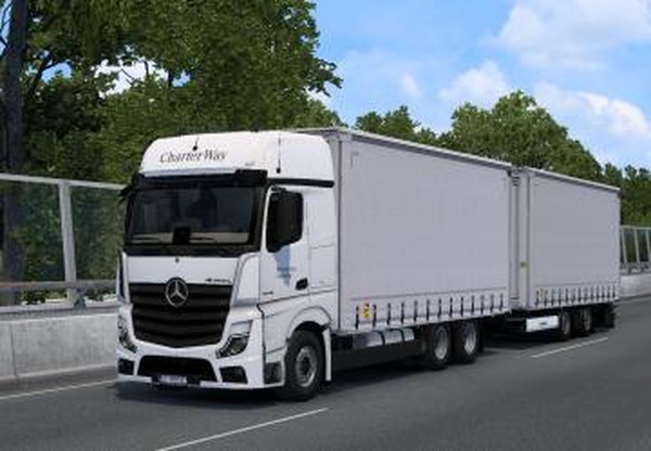 Мод Шасси Tandem in Mercedes Actross by Wolli v1.0 для Euro Truck Simulator 2 (v1.60)