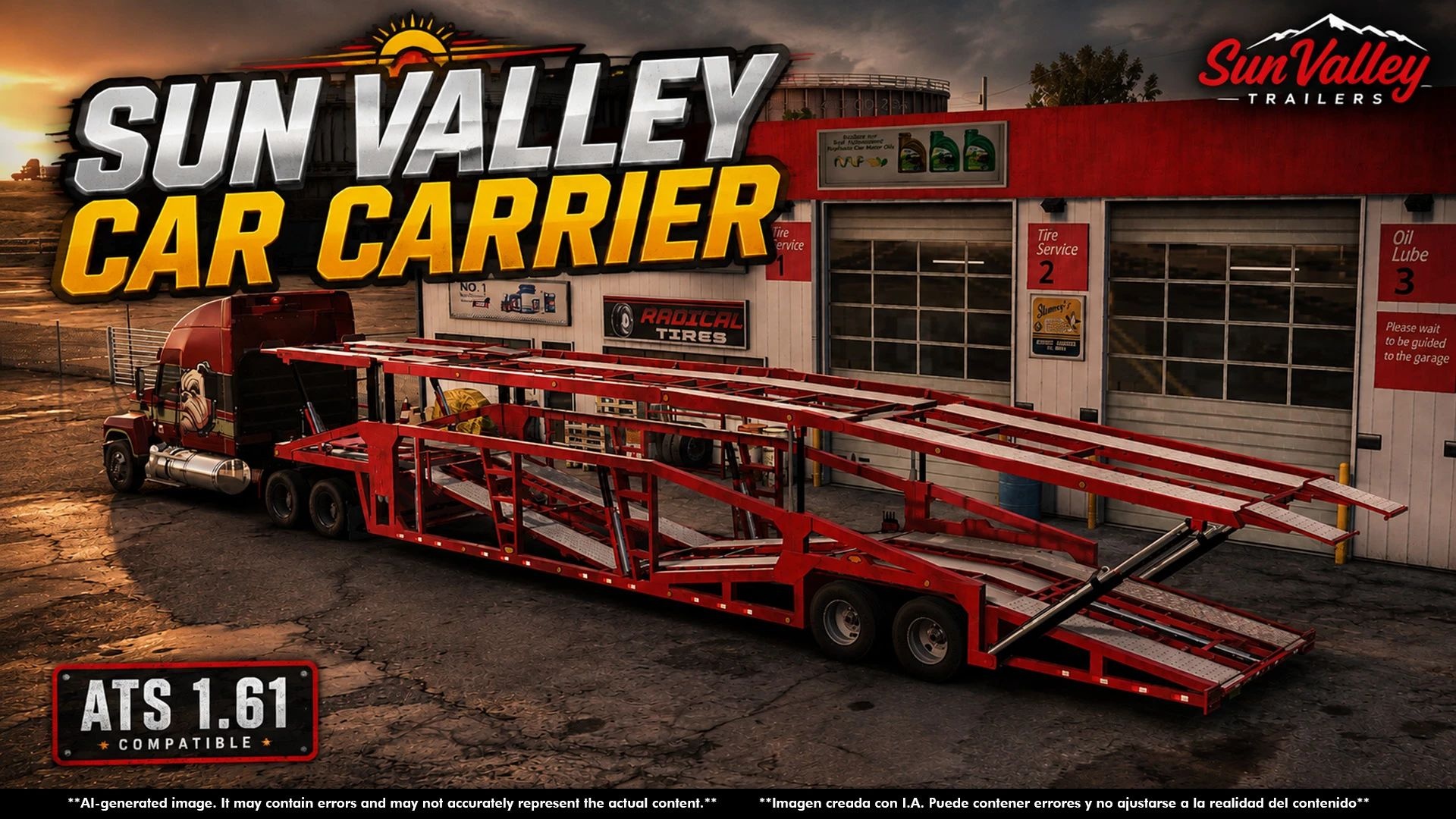 МОД Sun Valley Car Carrier Trailer v1.0 ДЛЯ AMERICAN TRUCK SIMULATOR