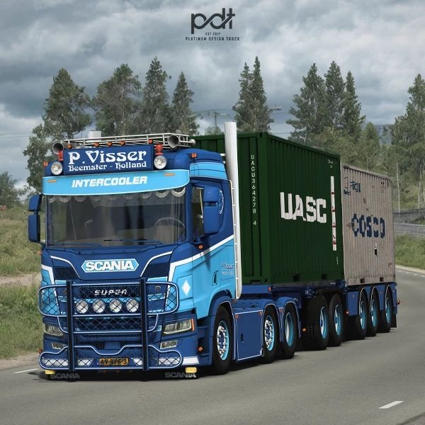 МОД Scania R650 + Trailer "P.Visser" v5.0 ДЛЯ EURO TRUCK SIMULATOR 2