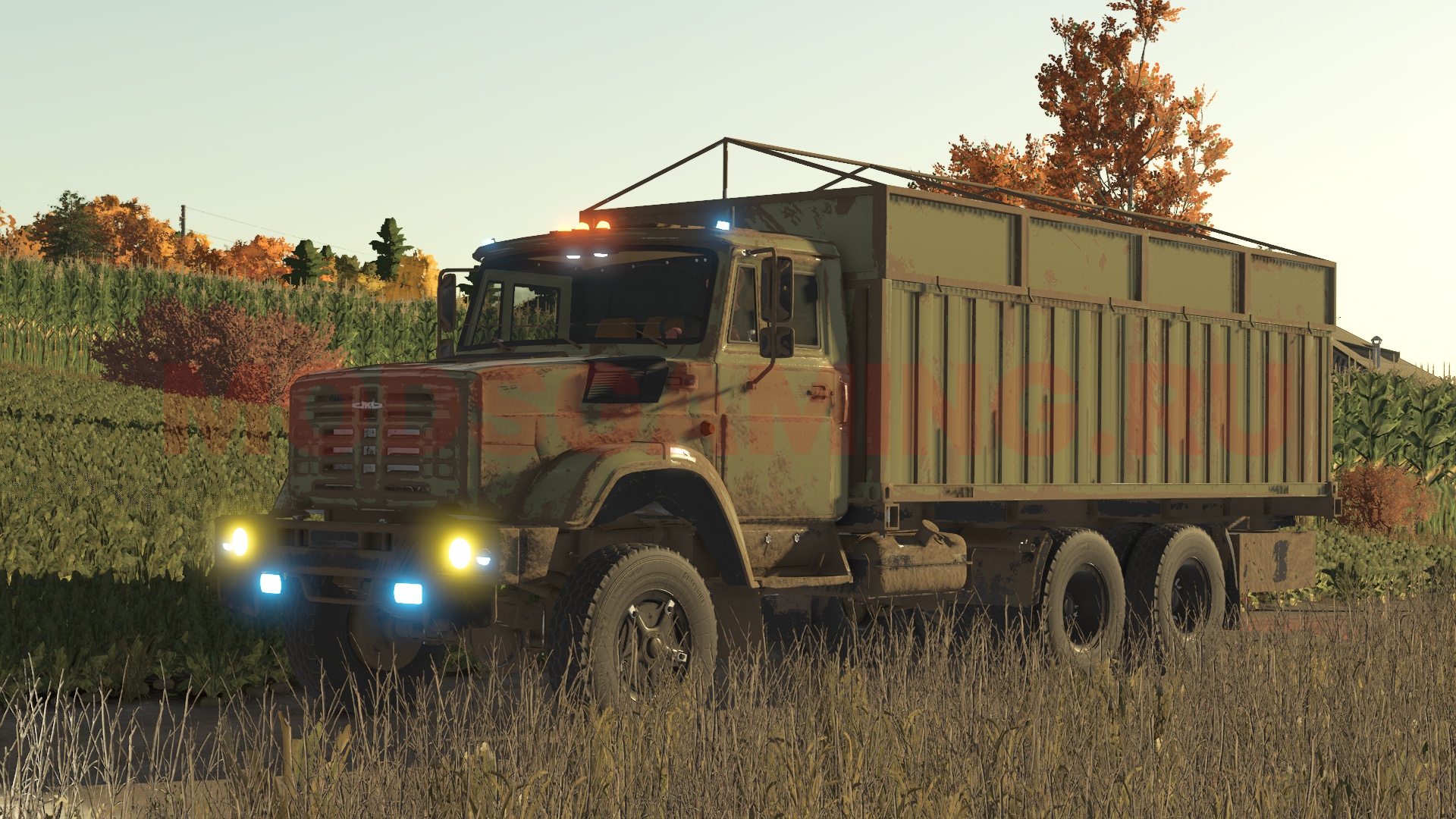 МОД ЗИЛ-4334 ЛАЙНЕР И ПРИЦЕП V1.2.0.0 ДЛЯ FARMING SIMULATOR 2025
