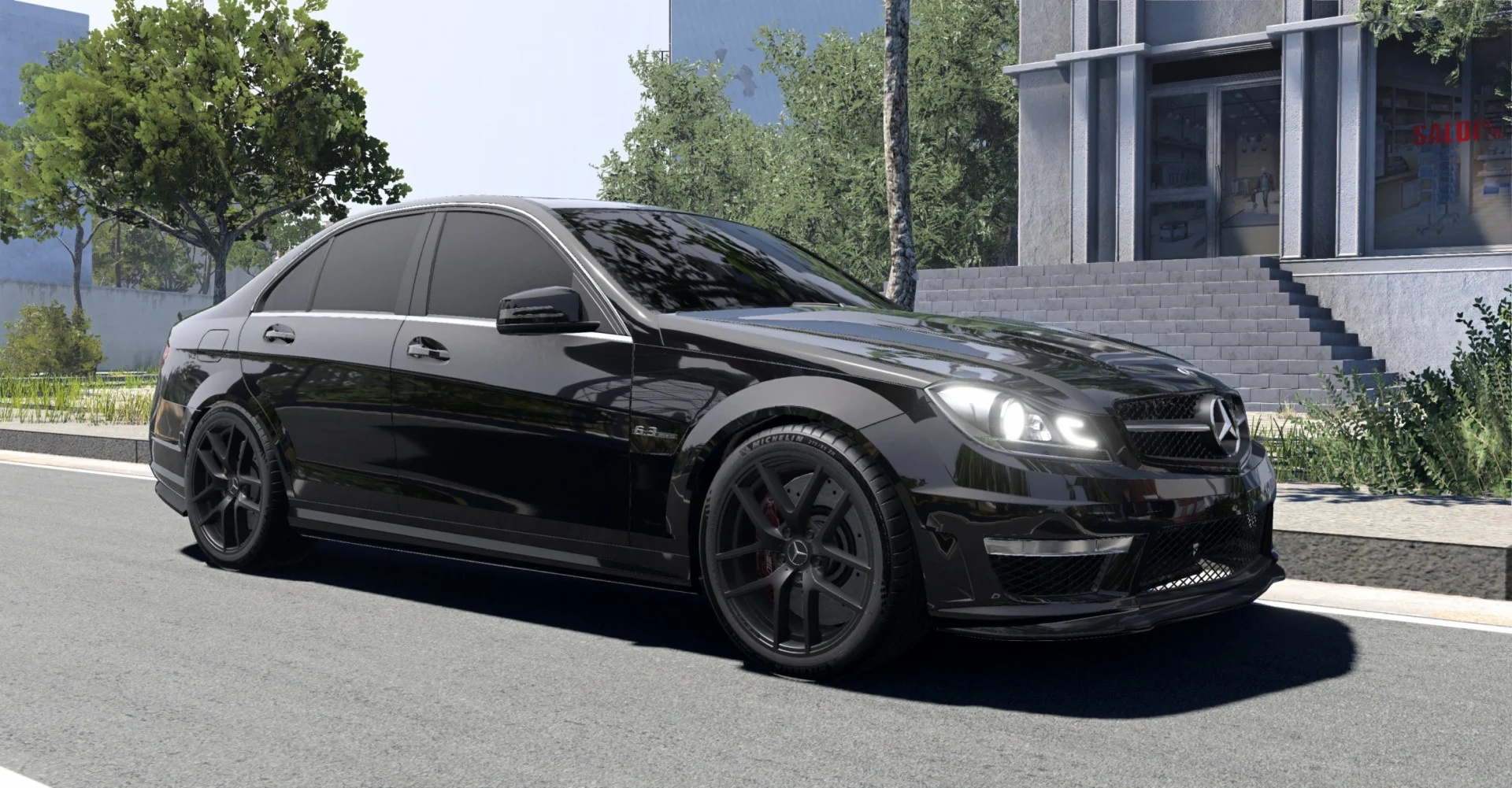 Мод Mercedes-Benz C63 W204 Edit v1.0 (0.39.x) ДЛЯ BEAMNG.DRIVE