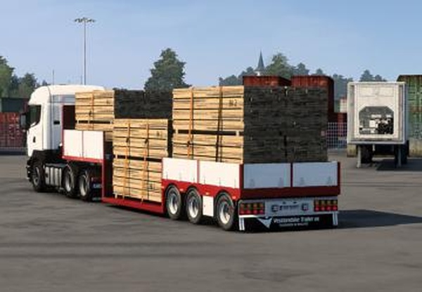 Мод JS Well-Trailer Flatbed версия 3.1 для Euro Truck Simulator 2 (v1.60.x)