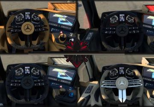 Мод Mercedes-Benz Actros MP4 Interior Bundle версия 1.6 для Euro Truck Simulator 2 (v1.60.x)