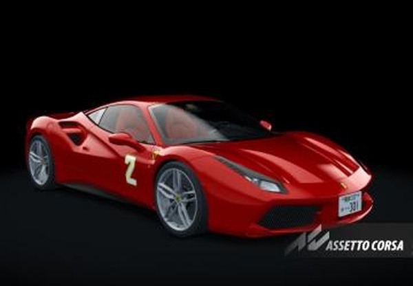 Мод Ferrari 488 GTB MF GHOST Version версия 1.0 для Assetto Corsa