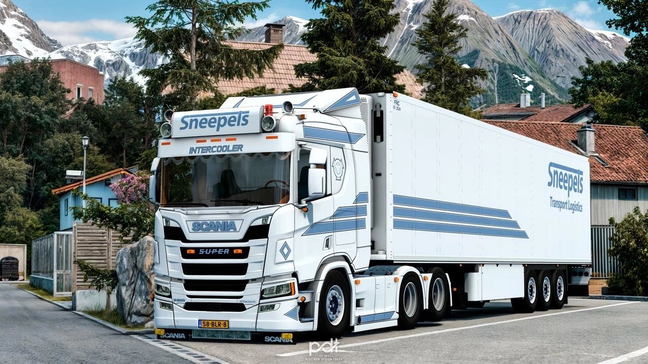 МОД Scania R500 Sneepels Transport + Trailer v14 ДЛЯ EURO TRUCK SIMULATOR 2