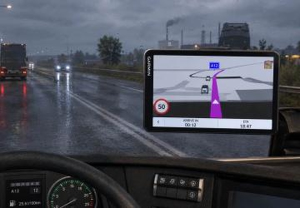 Мод Garmin Dezl LGV1020 версия 3.0 для Euro Truck Simulator 2 (v1.60.x, 1.61.x)