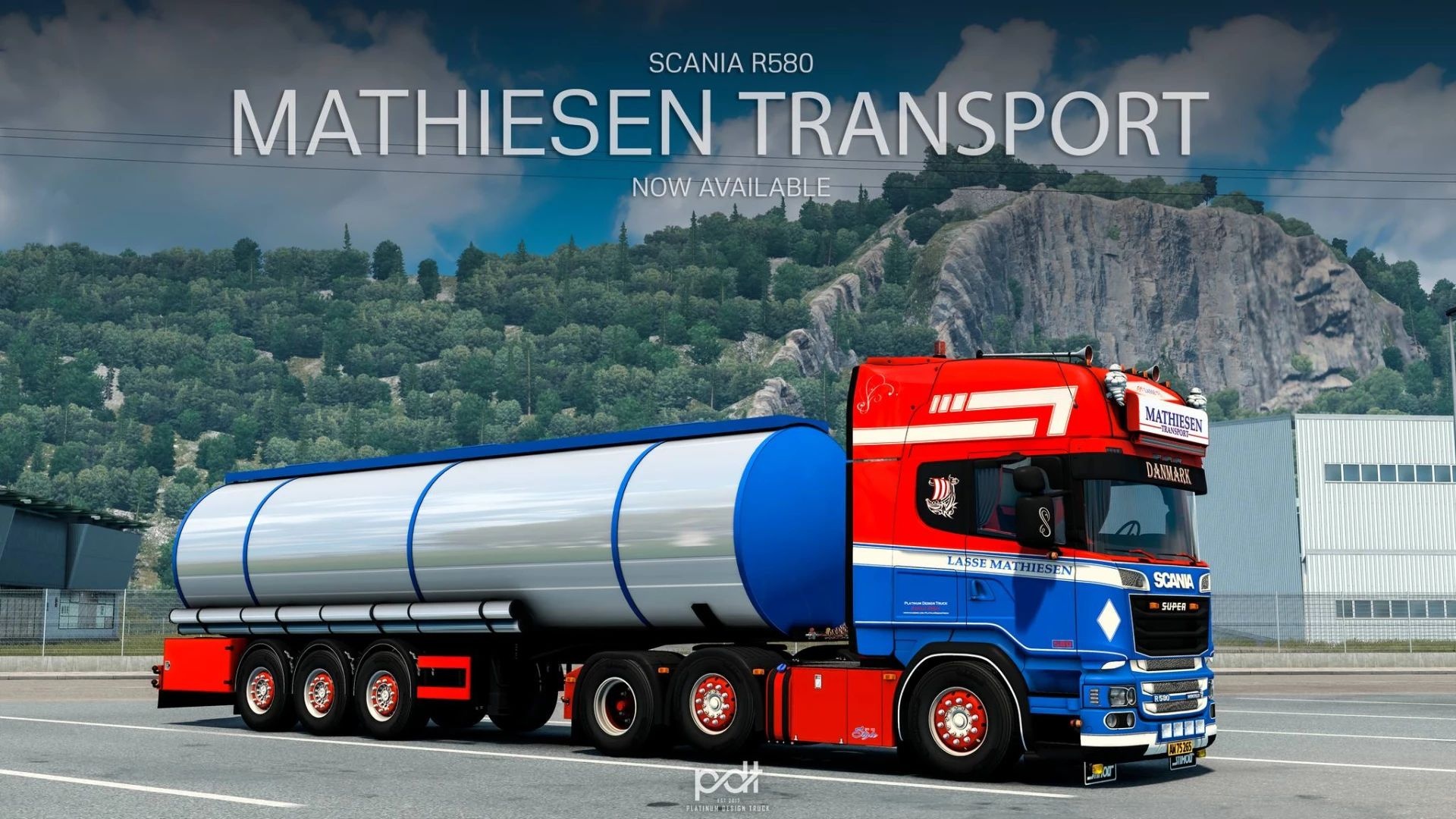 МОД Scania R580 + Trailer "Mathiesen transport" v4.0 ДЛЯ EURO TRUCK SIMULATOR 2