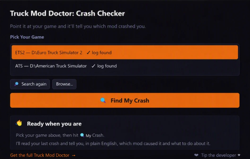 МОД ETS2 & ATS Truck Crash Doctor v1.0 ДЛЯ EURO TRUCK SIMULATOR 2